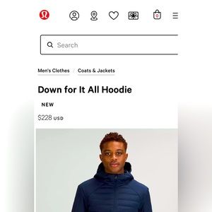 Lululemon Men’s Large Puffer almost new